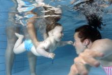 Swimming in the small Klatovy swimming pool spring 2018